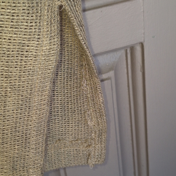 European Club LTD. Vest Plus Sz 20 Woven Fabric Button Down Beige P2P 23" L 31" - Picture 7 of 9